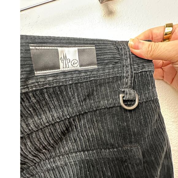 NWT Moncler 7 Fragment Corduroy Pants Black Men’s 50 Side Code Print - Picture 5 of 16